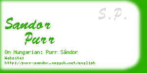 sandor purr business card