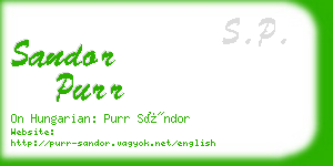 sandor purr business card